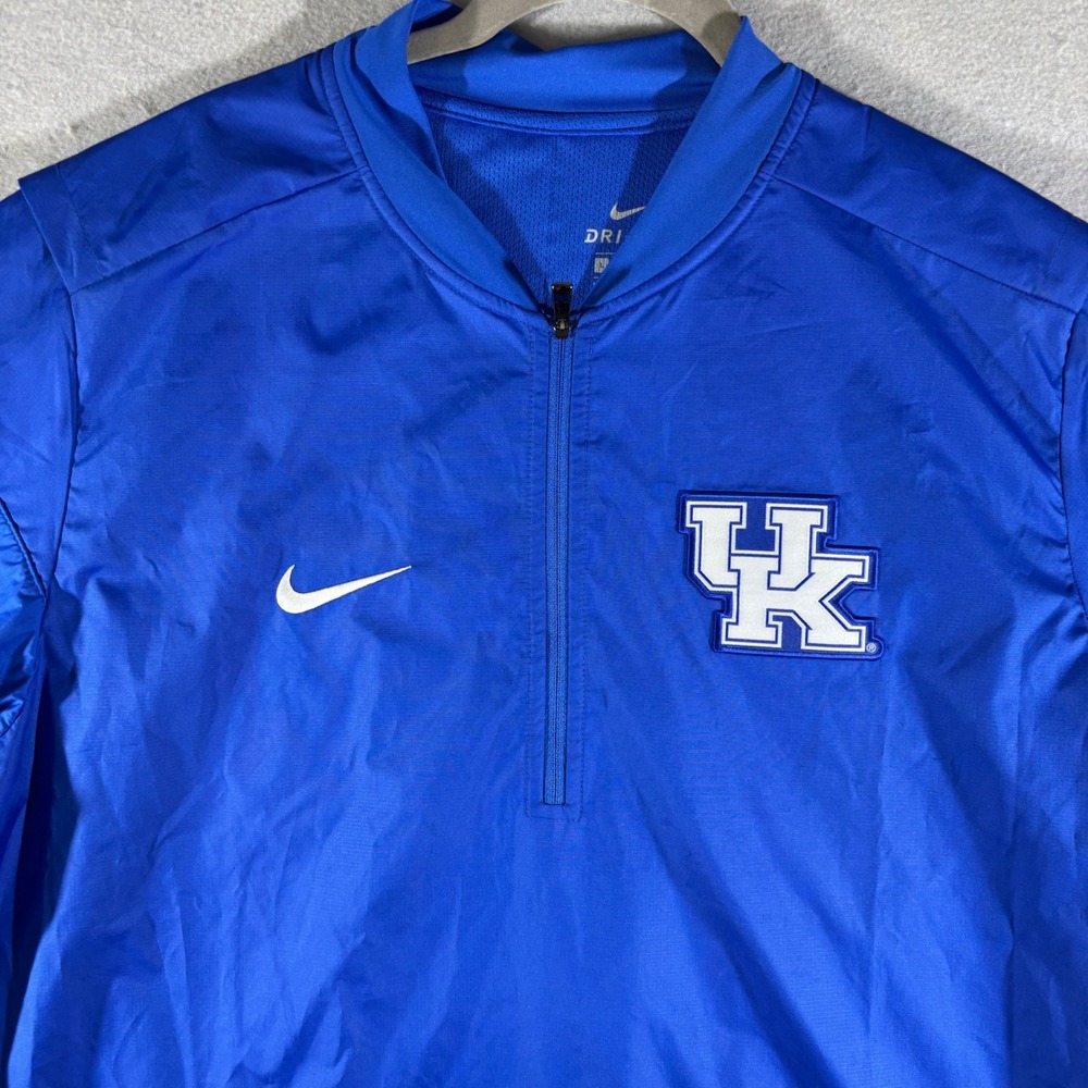 Nike Kentucky Wildcats Dri-FIT Quarter Zip Windbreaker Mens Large Blue Pullover